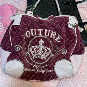 Juicy Couture Burgundy Quilted Shoulder Bag